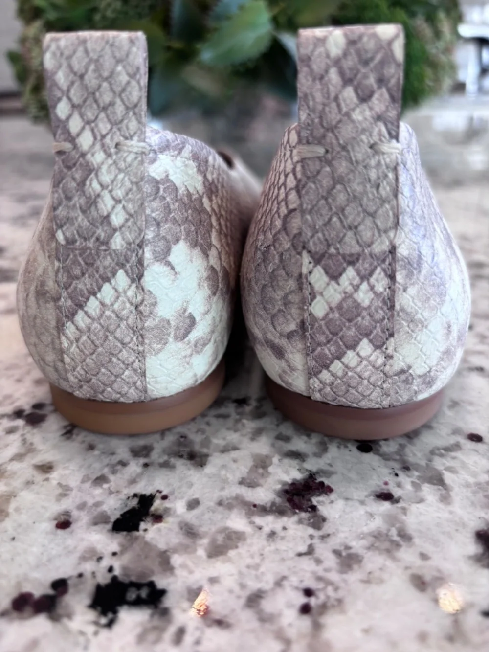 Naturalizer 27 EDIT Carla Snake Print Square Toe Ballet Flats Size 6.5 NWOT